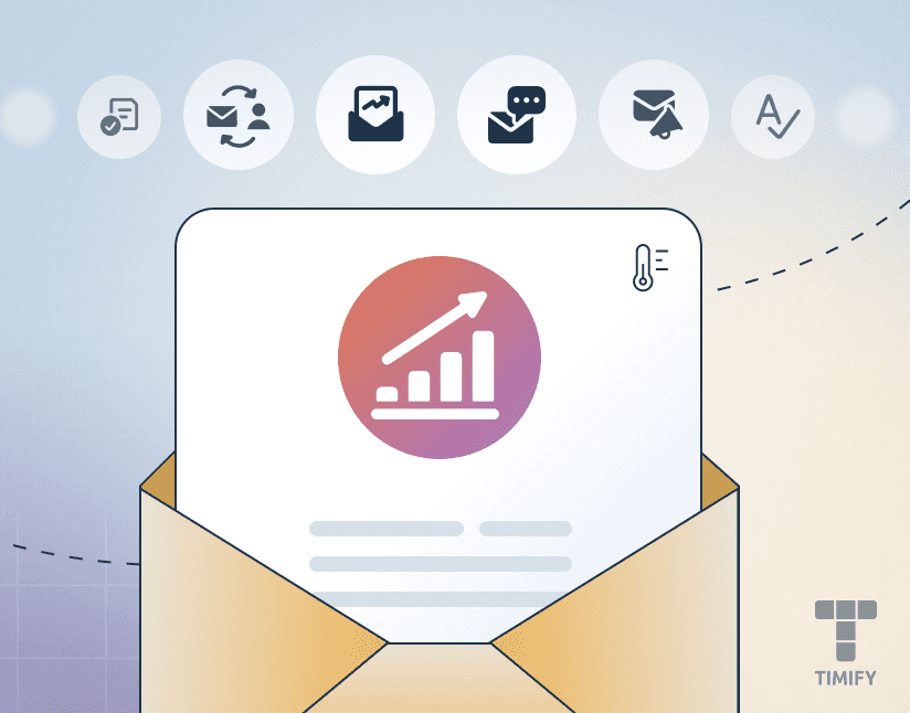 an envelop with a card representing an open email rate