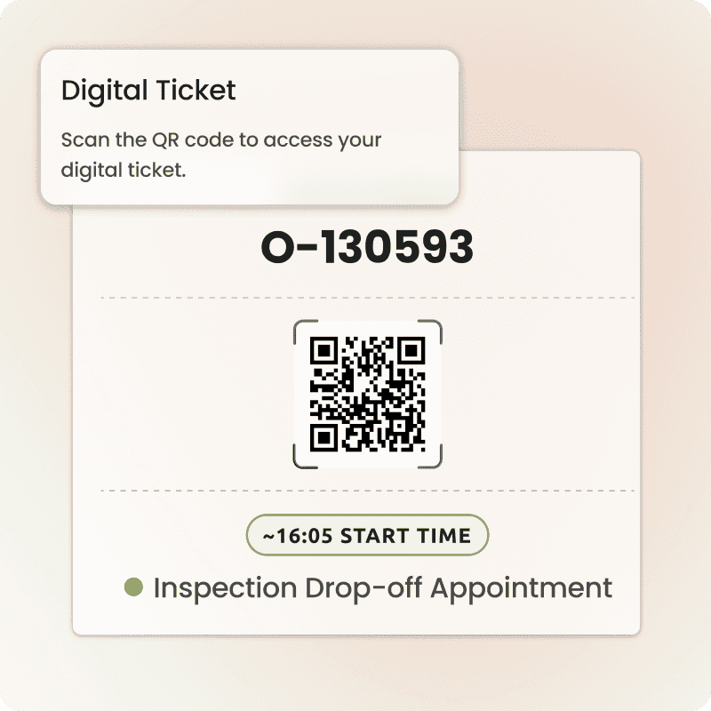 QR code which can be scanned to get a digital ticket