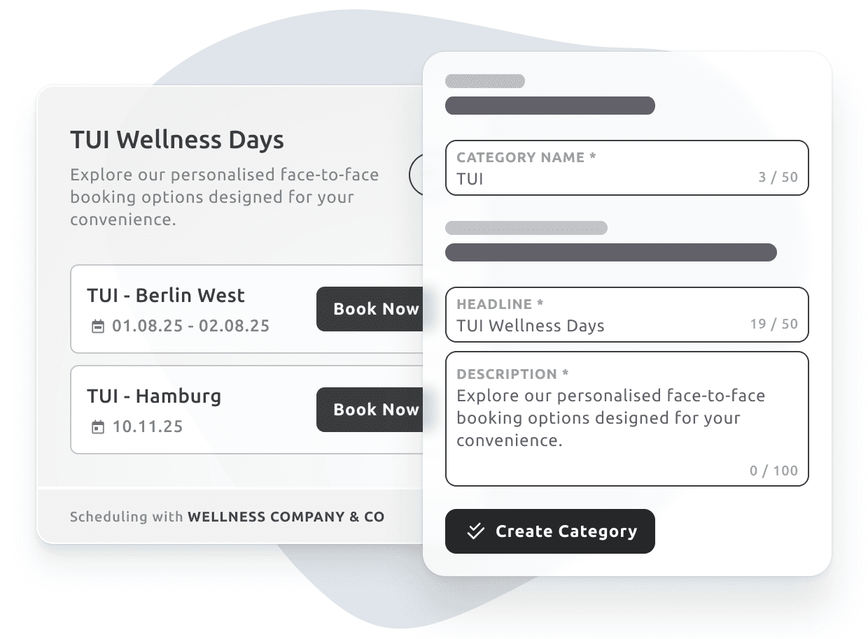 Screenshot showing the category creation interface of the TIMIFY Smart Links solution