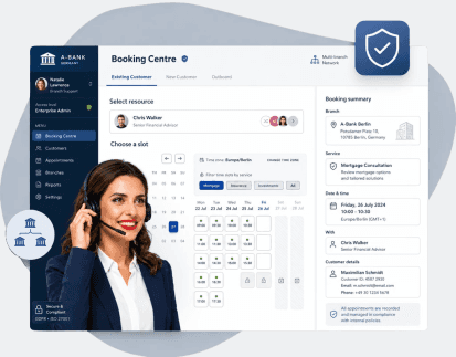 call centre agent in front of TIMIFY interface