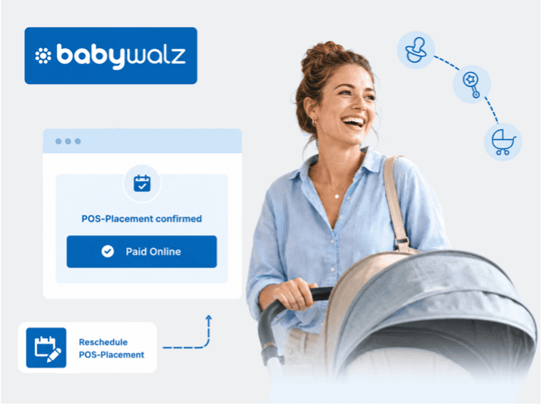 Smiling Babywalz customer with stroller