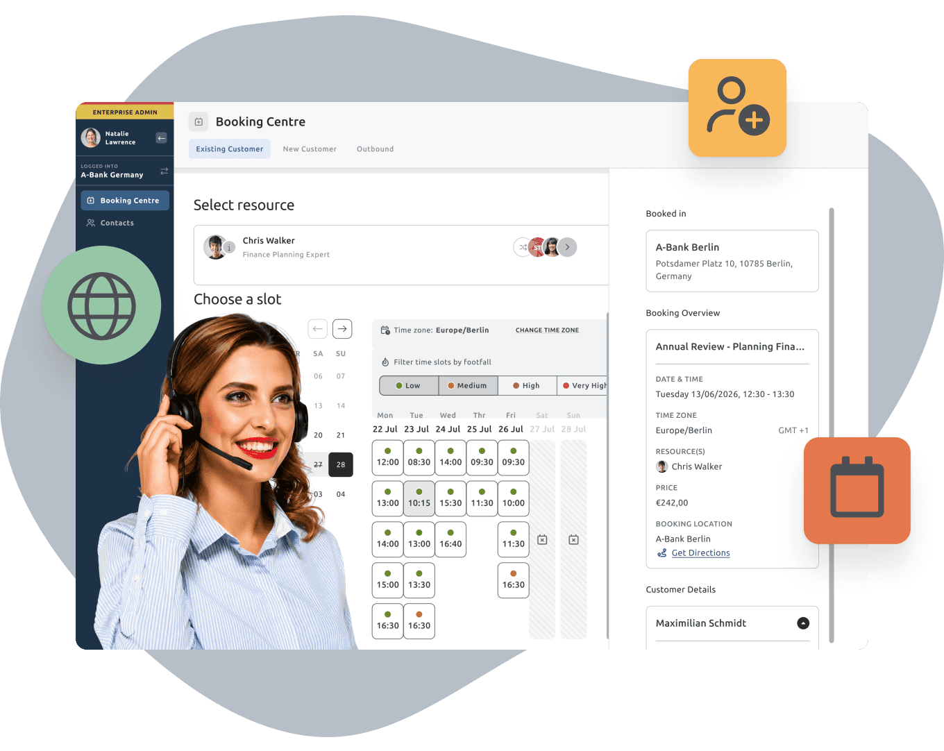 an screen shot of the timify call center solution