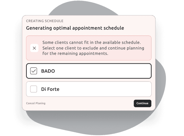 appointment conflict resolution screen
