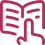 Icon of an open book with text lines, representing language schools.