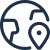 a globe and a location pin icon