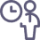 Icon of a clock and businessperson, representing corporate training providers.