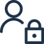 Icon of a person with a lock, representing private course booking.