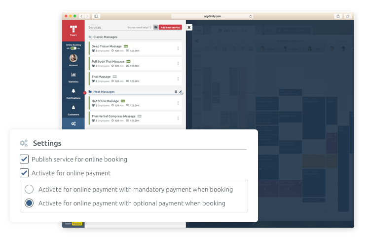 Online payment for appointment bookings