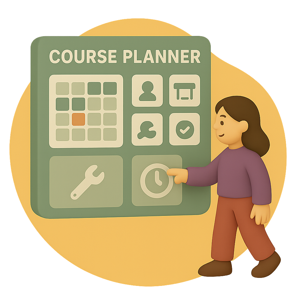 woman looking at the course planner dashboard