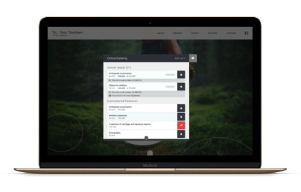 Buchungswidget für online Terminbuchung