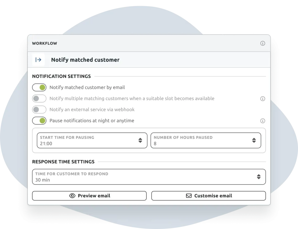 early slot waiting list settings