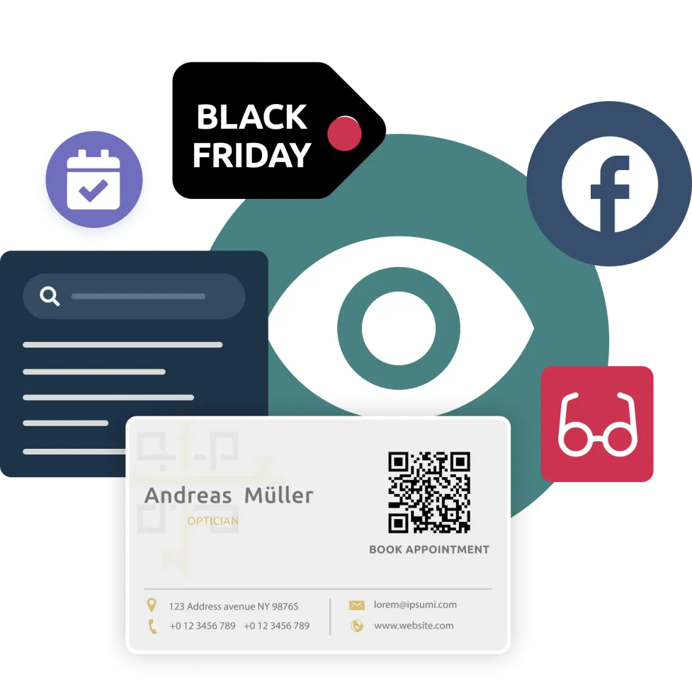 An optician booking widget for online booking.