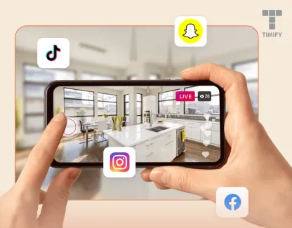a person recording a virtual open house viewing on his phone